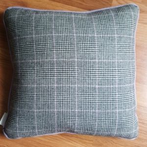 NWT, Boutique wool blend plaid and lilac pillow